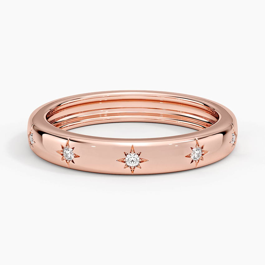 Evening Star Eternity 3mm Diamond Ring Rose Gold 18k Eternity Band