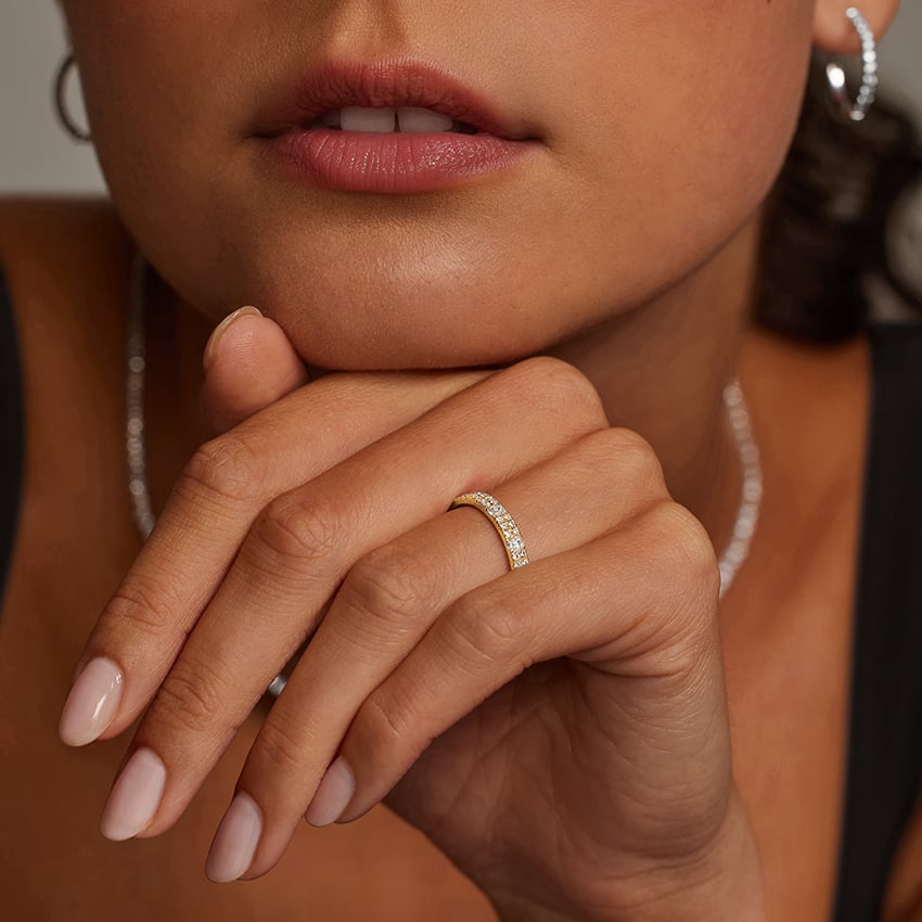 Santorini Eternity Lab Diamond Ring Yellow Gold 18k Eternity Band