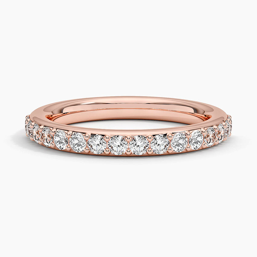 Shared Prong Diamond Ring (1/2 ct. tw.) Rose Gold 18k Wedding Band