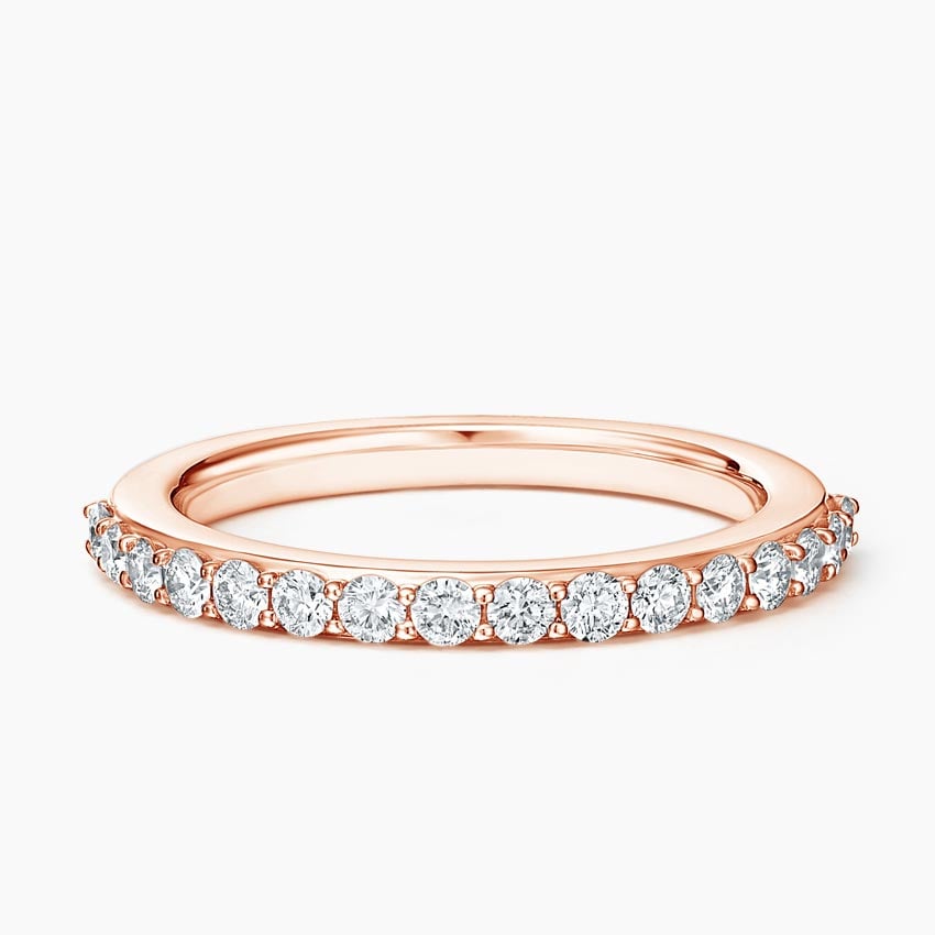 Shared Prong Diamond Ring (1/2 ct. tw.) Rose Gold 18k Wedding Band