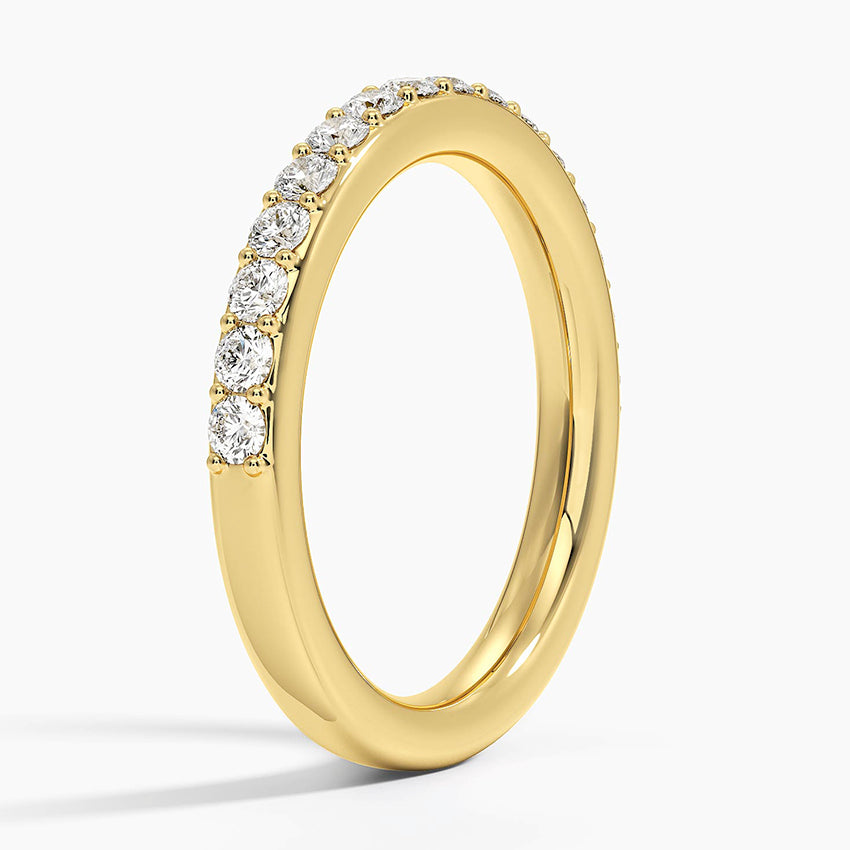 Shared Prong Diamond Ring (1/2 ct. tw.) Yellow Gold 18k Wedding Band