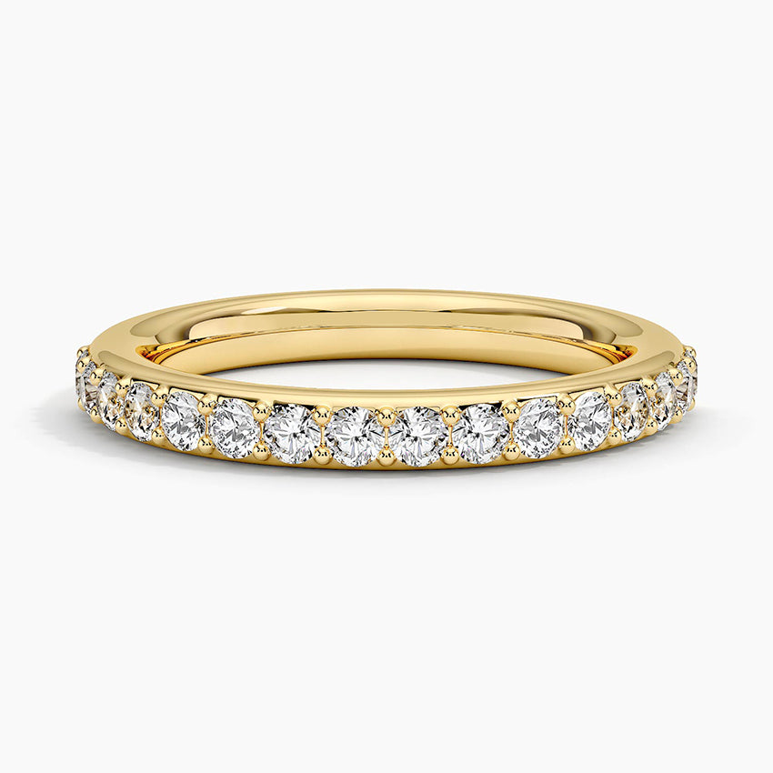Shared Prong Diamond Ring (1/2 ct. tw.) Yellow Gold 18k Wedding Band
