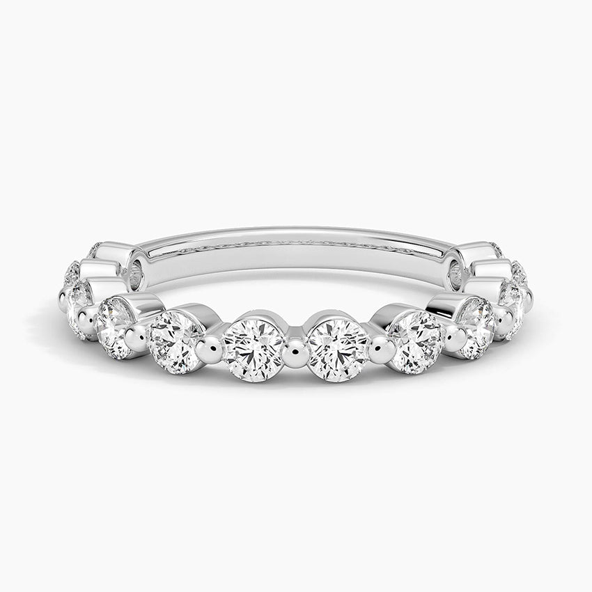 Monaco Three-Quarter Coverage Diamond Ring Platinum Wedding Band