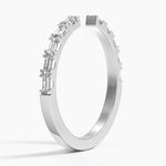 Gemma Baguette Diamond Open Ring Platinum Wedding Band