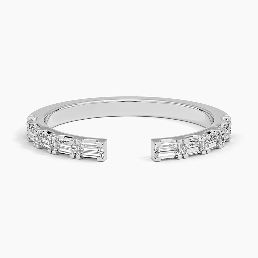 Gemma Baguette Diamond Open Ring Platinum Wedding Band