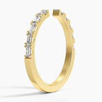 Gemma Baguette Diamond Open Ring Yellow Gold 18k Wedding Band