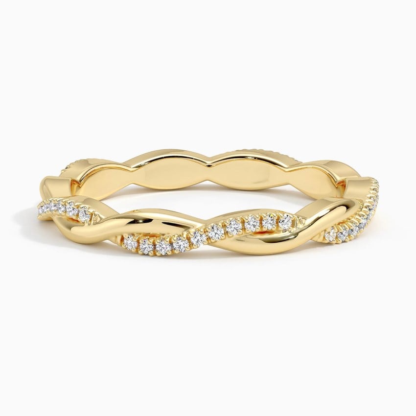 Petite Twisted Vine Eternity Diamond Ring (1/5 ct. tw.) Yellow Gold 18k Eternity Band