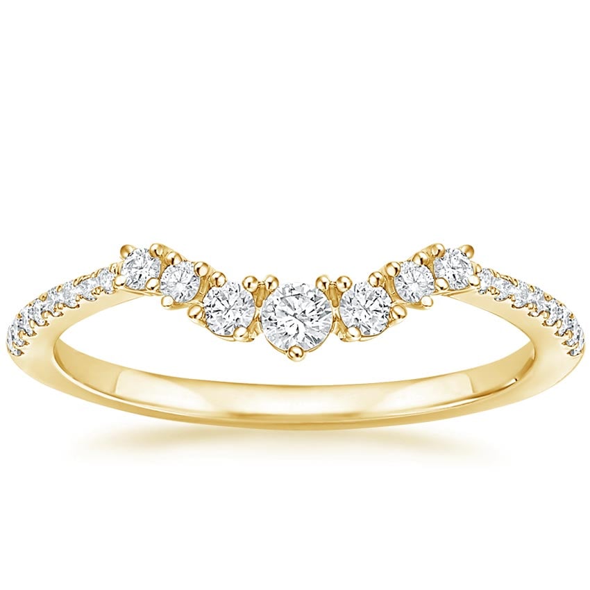 Luxe Aria Contoured Diamond Ring (1/4 ct. tw.) Yellow Gold 18k Wedding Band