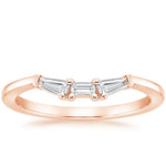 Tapered Baguette Diamond Ring Rose Gold 18k Wedding Band