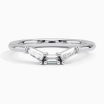 Tapered Baguette Diamond Ring Platinum Wedding Band