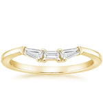 Tapered Baguette Diamond Ring Yellow Gold 18k Wedding Band