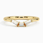 Tapered Baguette Diamond Ring Yellow Gold 18k Wedding Band