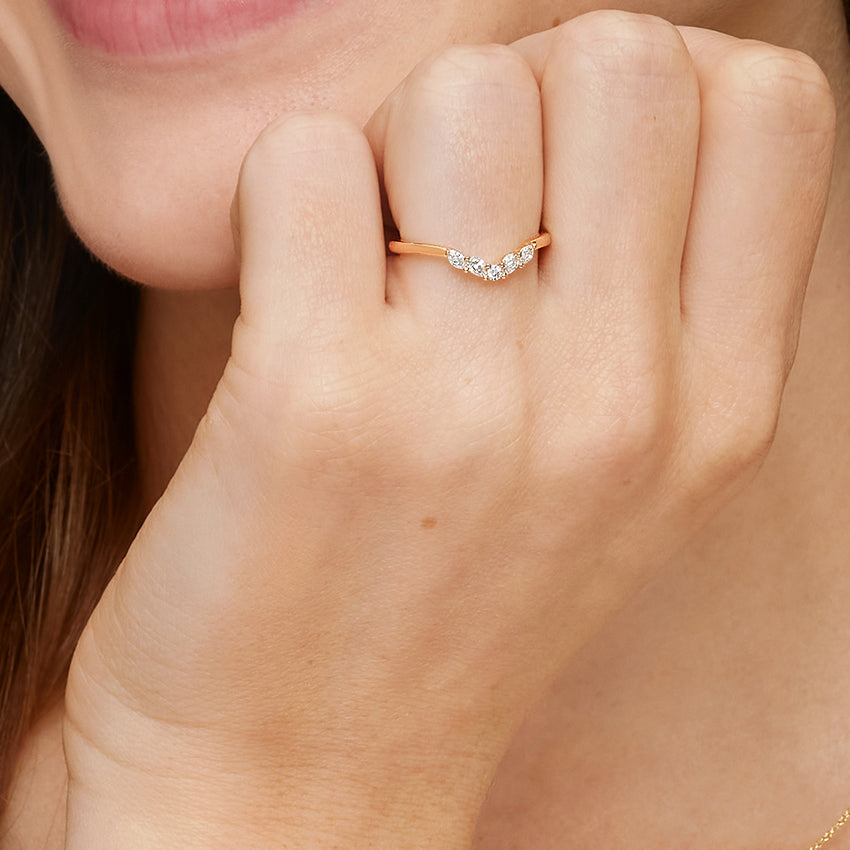 Camille Contoured Diamond Ring (1/5 ct. tw.) Rose Gold 18k Wedding Band