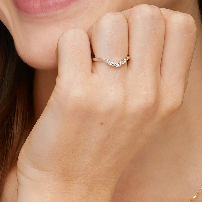 Camille Contoured Diamond Ring (1/5 ct. tw.) Platinum Wedding Band