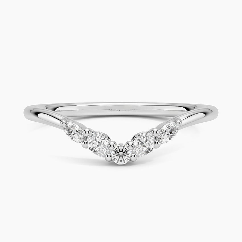 Camille Contoured Diamond Ring (1/5 ct. tw.) Platinum Wedding Band