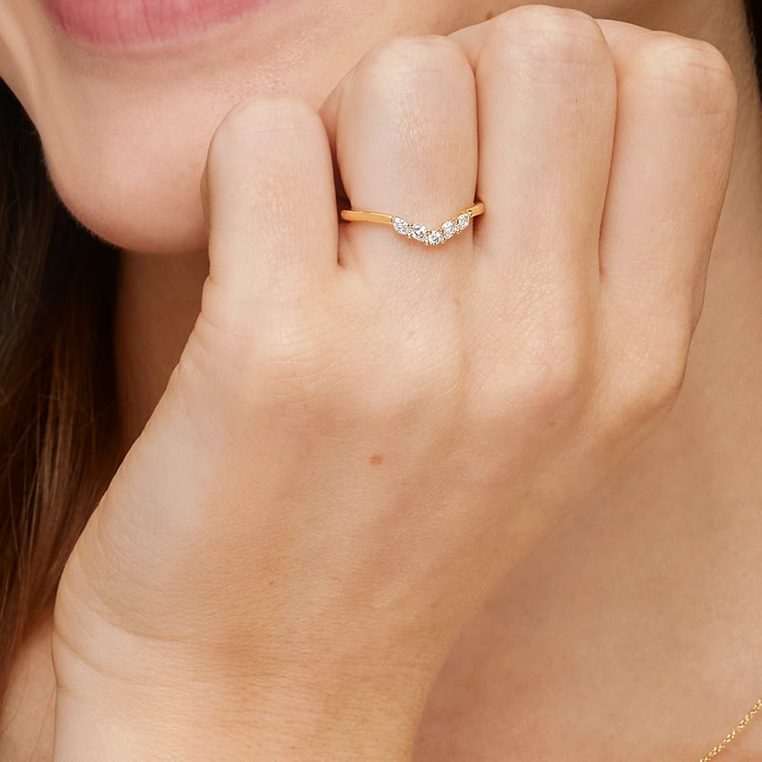 Camille Contoured Diamond Ring (1/5 ct. tw.) Yellow Gold 18k Wedding Band