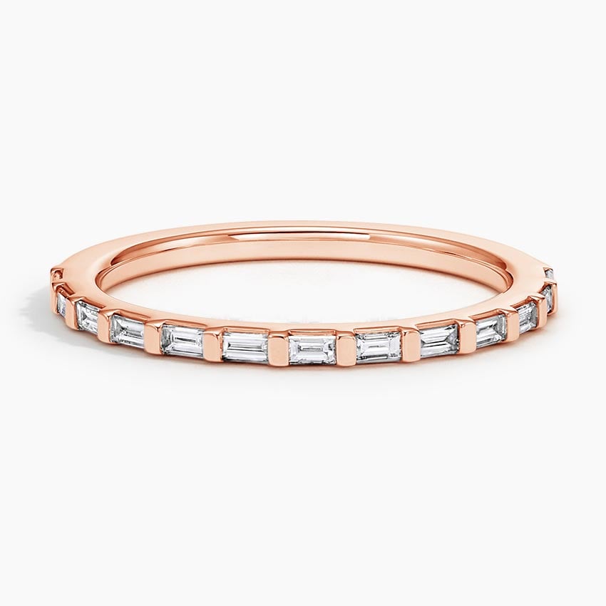 Lane Baguette Diamond Ring Rose Gold 18k Wedding Band