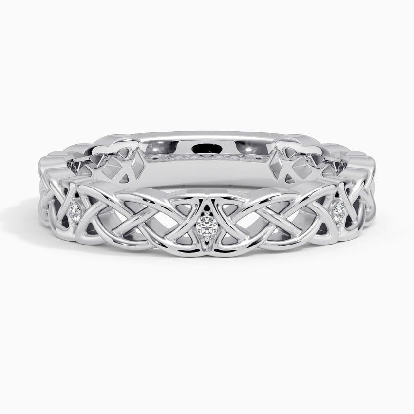 Celtic Knot Diamond Ring Platinum Wedding Band