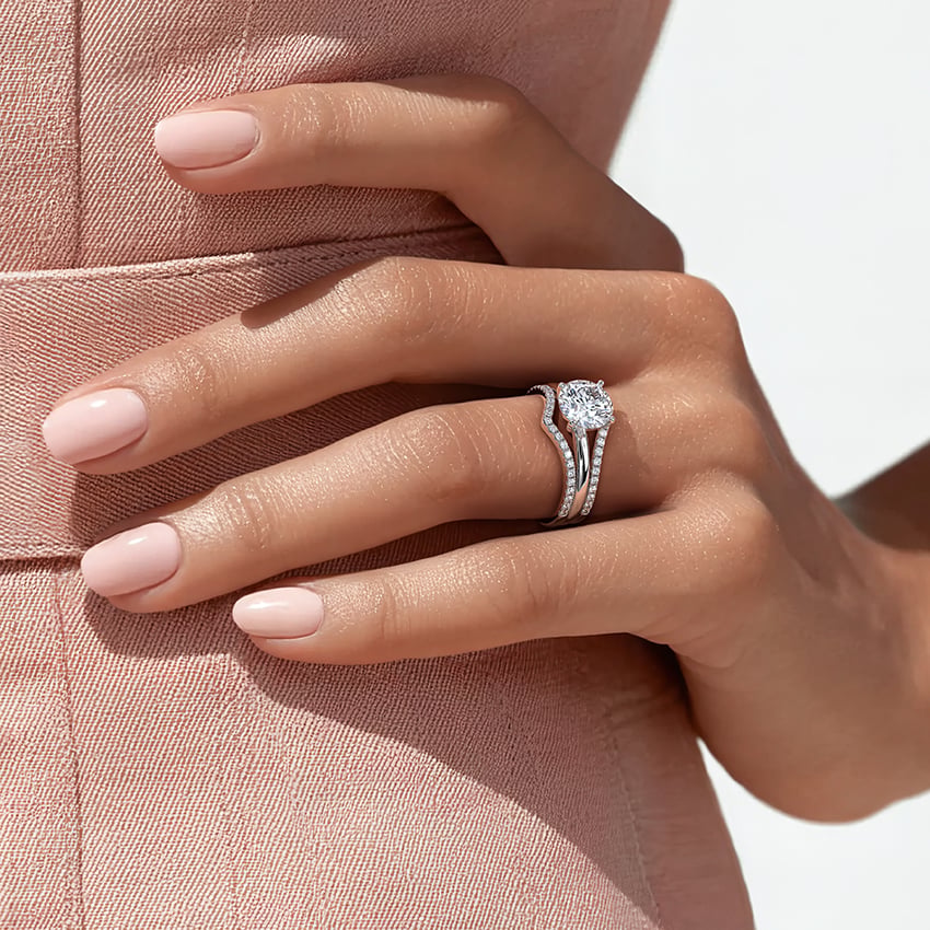 Flair Diamond Ring Jacket (1/3 ct. tw.) Platinum Wedding Band