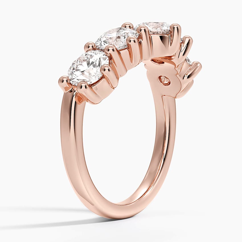 Genevieve Contoured Diamond Ring Rose Gold 18k Wedding Band