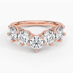 Genevieve Contoured Diamond Ring Rose Gold 18k Wedding Band