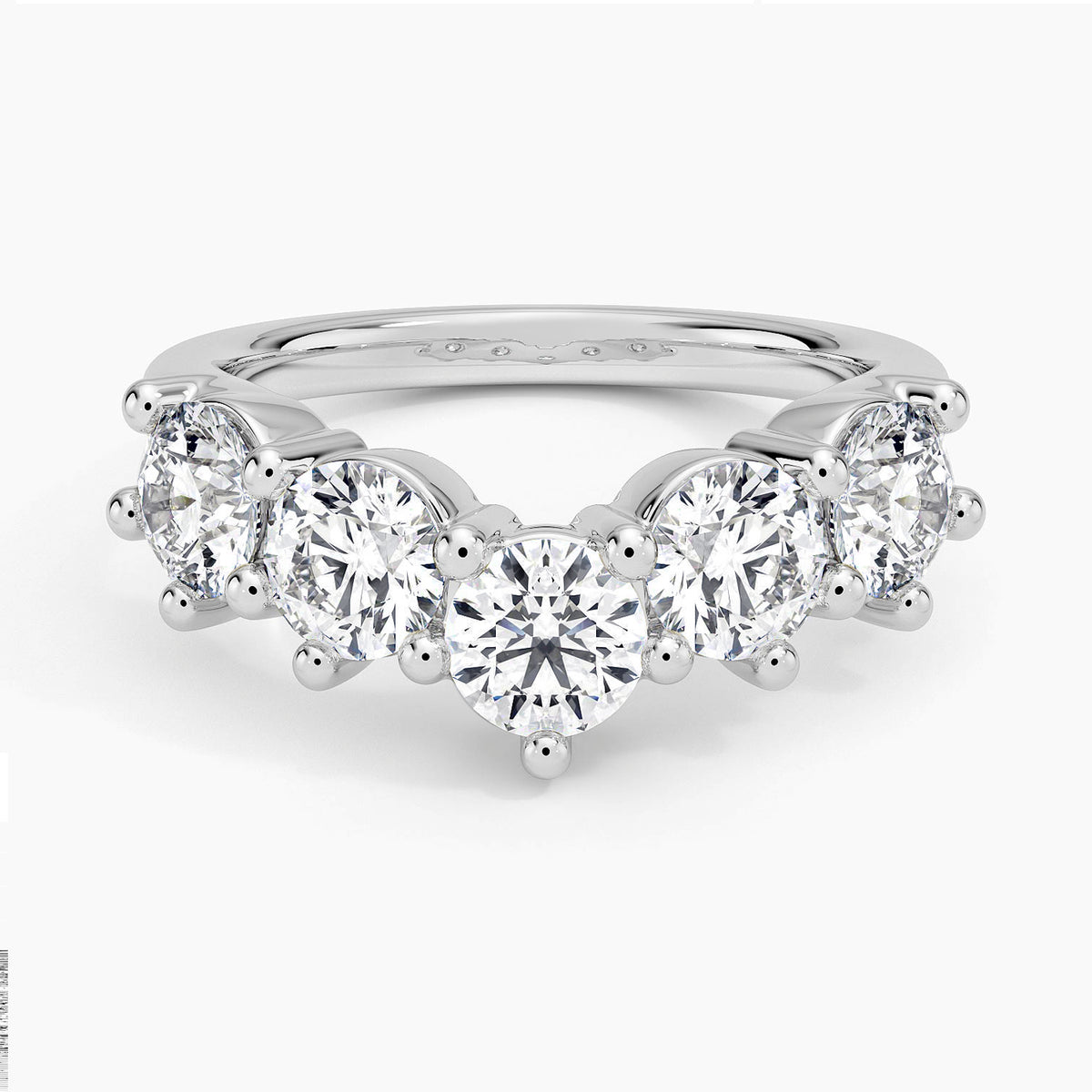 Genevieve Contoured Diamond Ring Platinum Wedding Band
