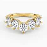 Genevieve Contoured Diamond Ring Yellow Gold 18k Wedding Band
