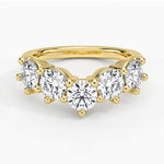 Genevieve Contoured Diamond Ring Yellow Gold 18k Wedding Band