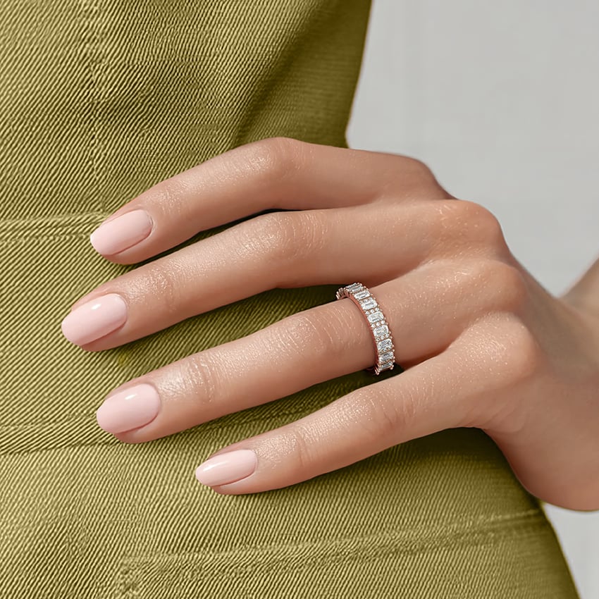 Naya Half Coverage Lab Diamond Ring (7/8 ct. tw.) Rose Gold 18k Wedding Band
