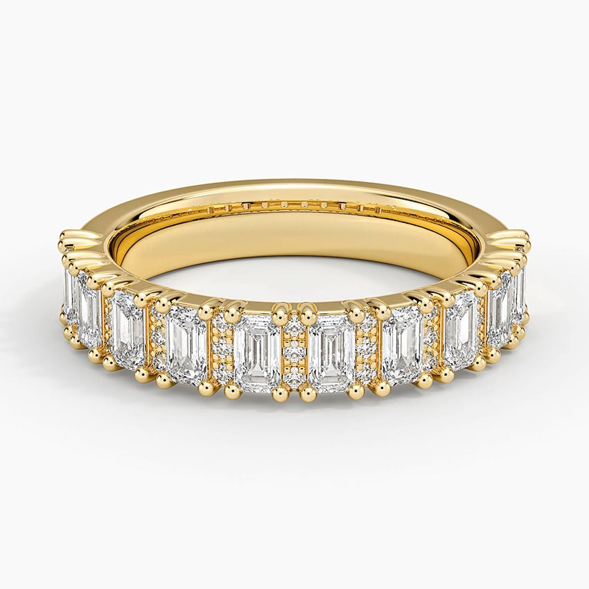 Naya Half Coverage Lab Diamond Ring (7/8 ct. tw.) Yellow Gold 18k Wedding Band