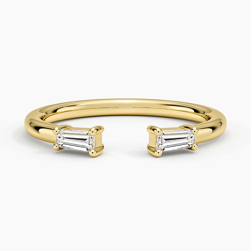 Wren Baguette Diamond Ring Yellow Gold 18k Wedding Band