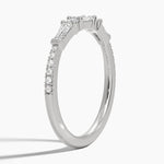 Aneesa Baguette and Round Diamond Ring Platinum Wedding Band