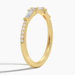 Aneesa Baguette and Round Diamond Ring Yellow Gold 18k Wedding Band