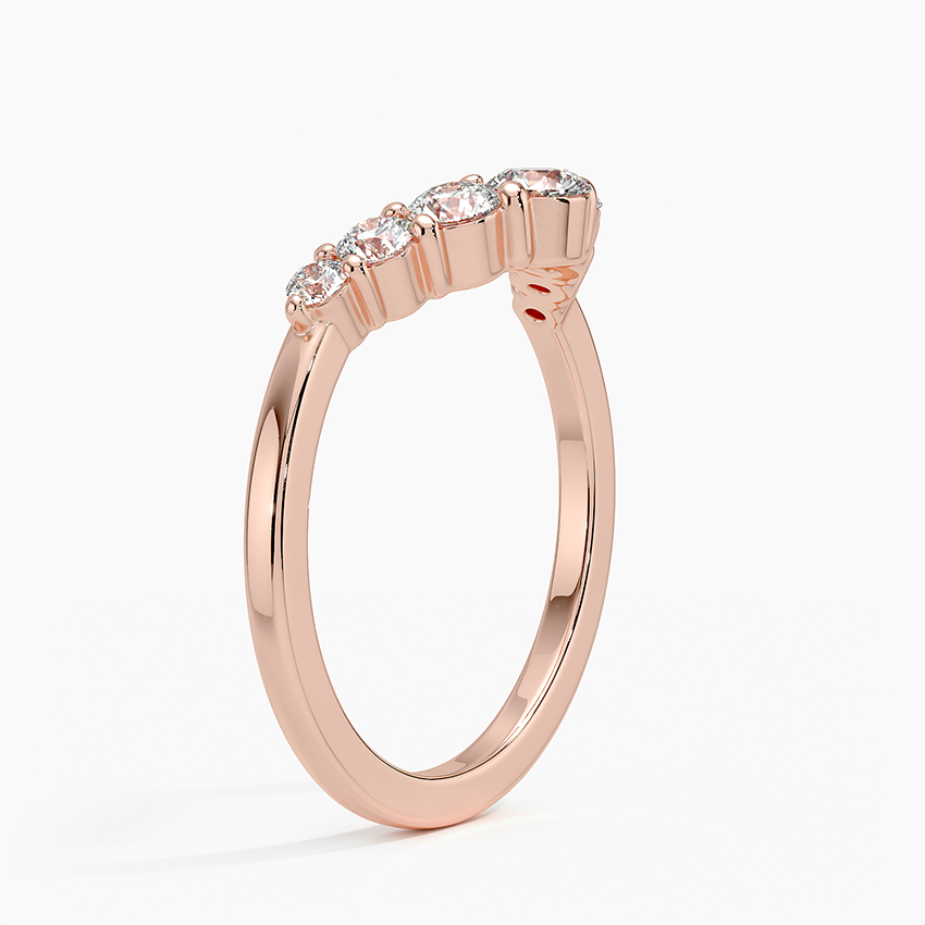 Emilie Seven Stone Contour Diamond Ring (1/2 ct. tw.) Rose Gold 18k Wedding Band
