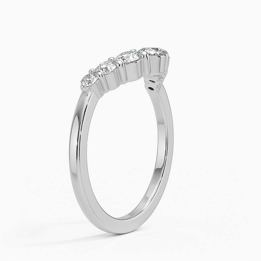 Emilie Seven Stone Contour Diamond Ring (1/2 ct. tw.) Platinum Wedding Band