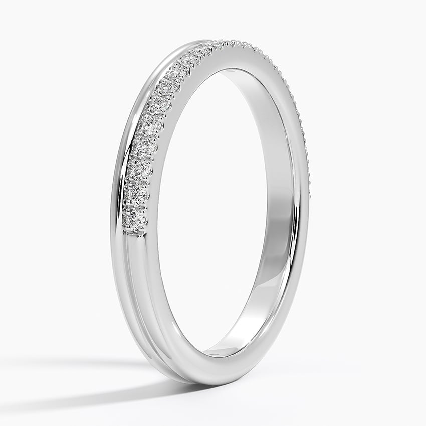 Alina Double Band Diamond Ring Platinum Wedding Band