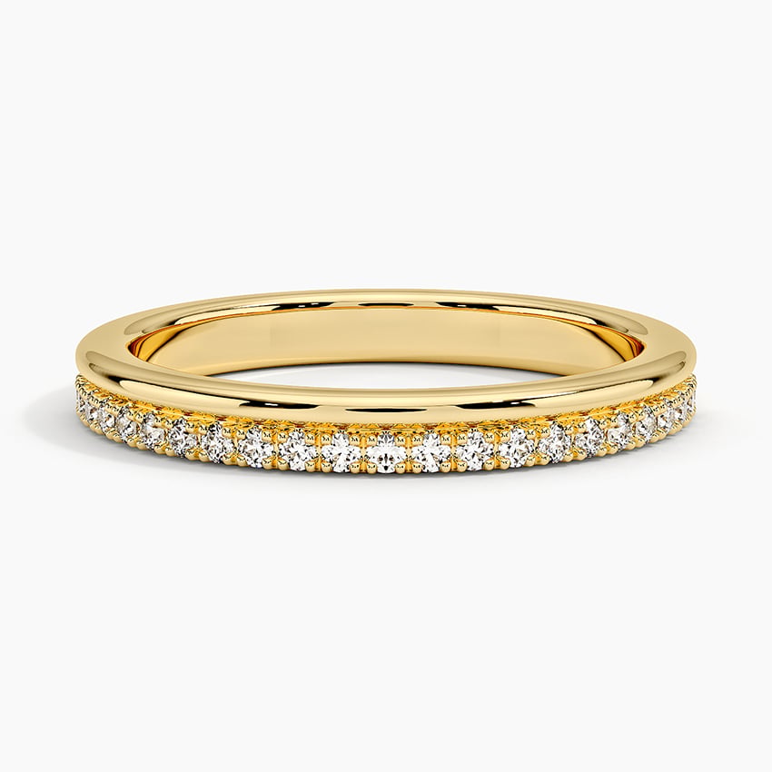 Alina Double Band Diamond Ring Yellow Gold 18k Wedding Band