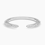 Camellia Milgrain Diamond Open Ring Platinum Wedding Band