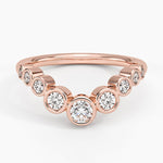 Uma Contour Bezel Diamond Ring Rose Gold 18k Wedding Band