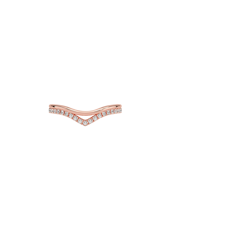 Mara Double Contoured Diamond Ring Rose Gold 18k Wedding Band