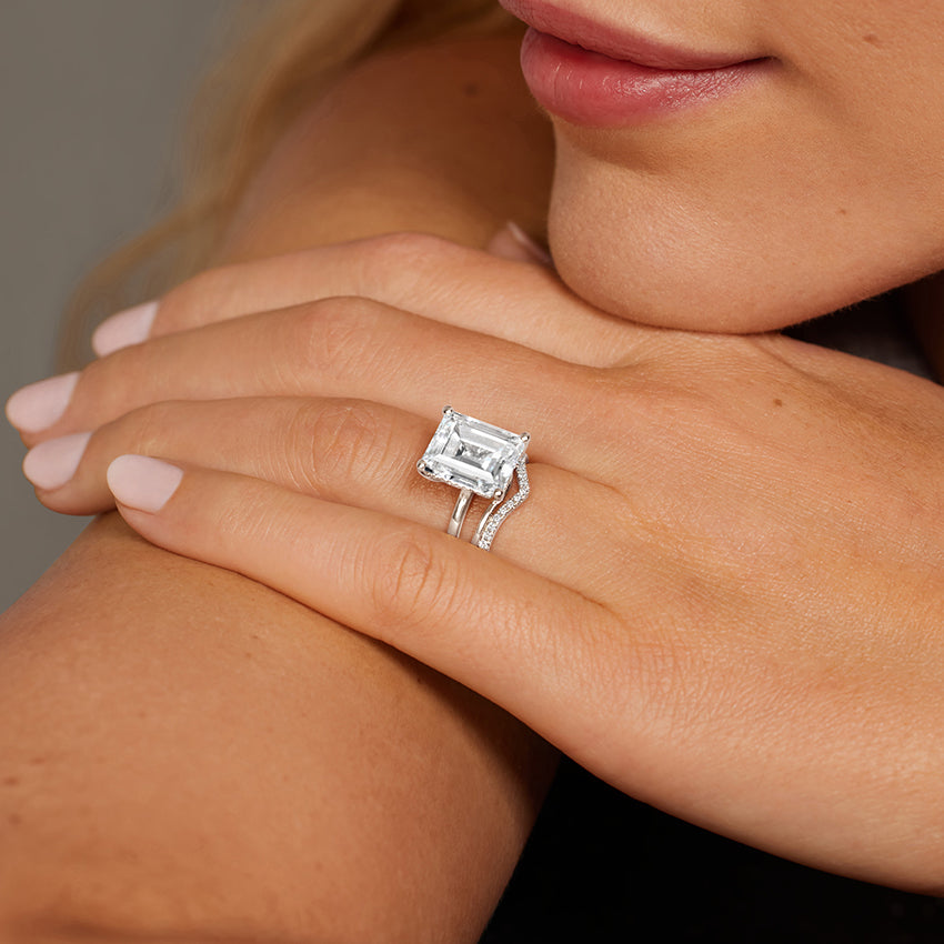 Mara Double Contoured Diamond Ring Platinum Wedding Band