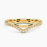 Mara Double Contoured Diamond Ring Yellow Gold 18k Wedding Band
