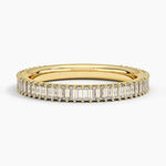 Petite Lina Baguette Diamond Ring Yellow Gold 18k Wedding Band