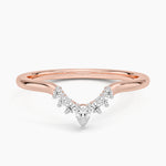 Mixed Metal Lunette Diamond Ring Rose Gold 18k Wedding Band