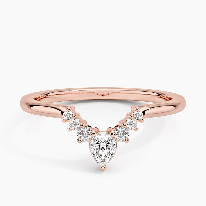 Lunette Diamond Ring (1/5 ct. tw.) Rose Gold 18k Wedding Band