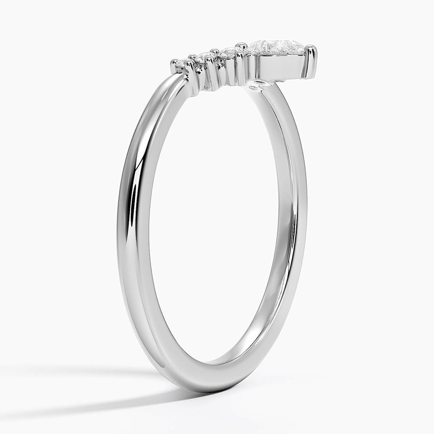 Lunette Diamond Ring (1/5 ct. tw.) Platinum Wedding Band