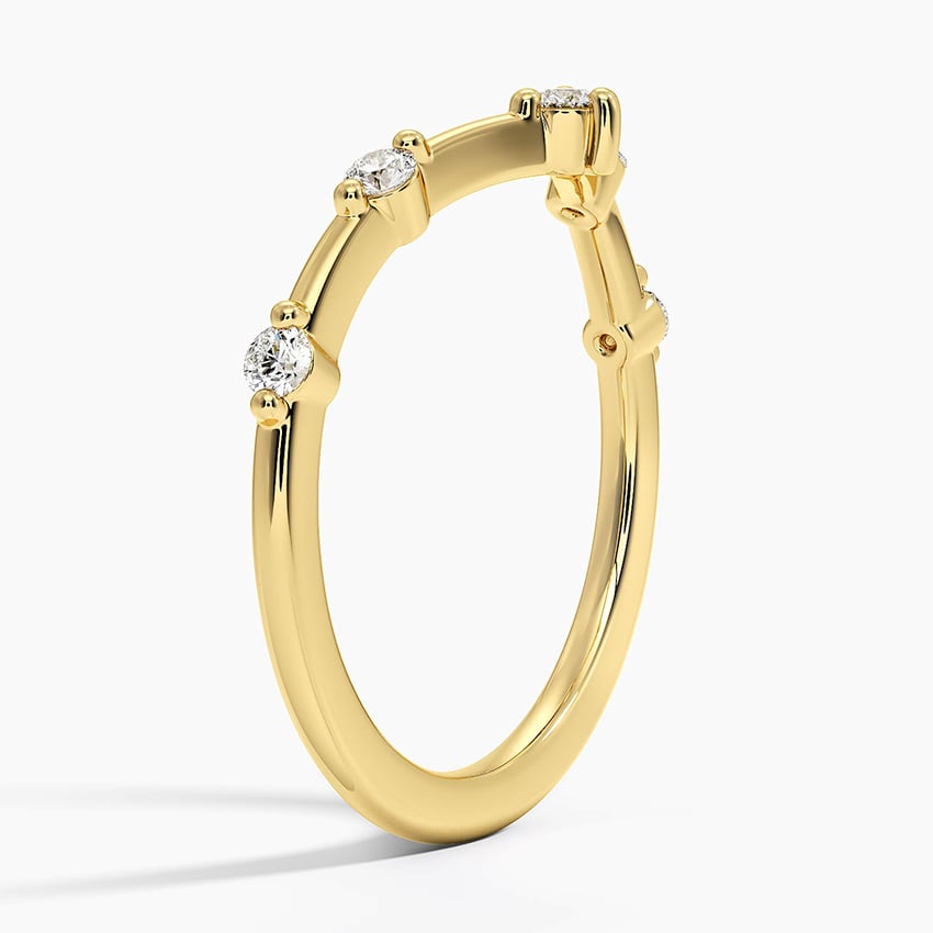 Aimee Contour Diamond Ring Yellow Gold 18k Wedding Band