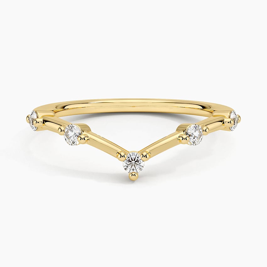 Aimee Contour Diamond Ring Yellow Gold 18k Wedding Band