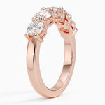 Round Five Stone Diamond Ring (1 1/2 ct. tw.) Rose Gold 18k Wedding Band