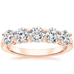 Round Five Stone Diamond Ring (1 1/2 ct. tw.) Rose Gold 18k Wedding Band
